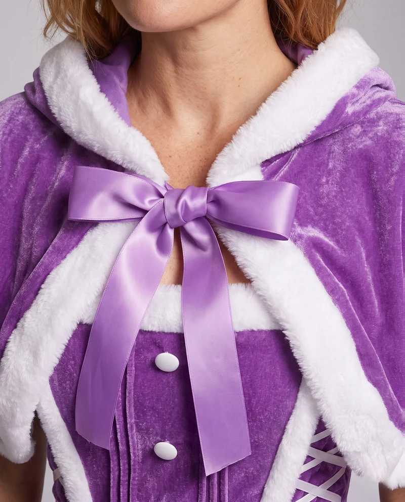 Frauen Festkleid mit Kapuze und Rüschenelementen Drune