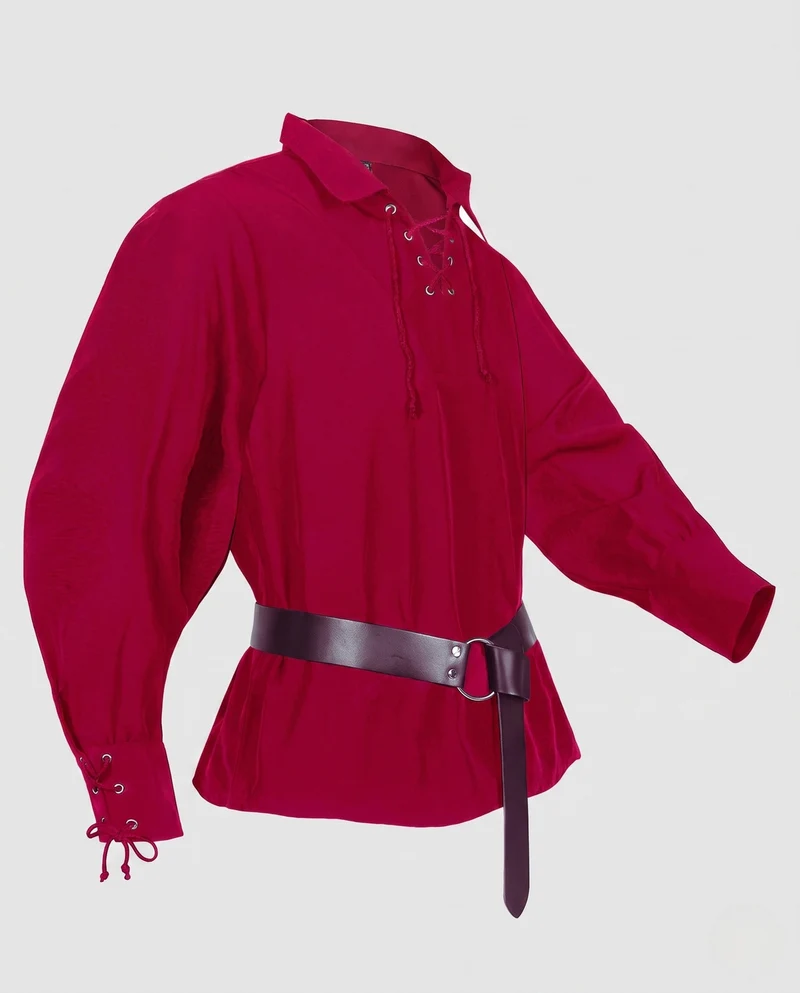 Frauen Historische Leder Hüfte mit Schnürung und Gürtel Drune