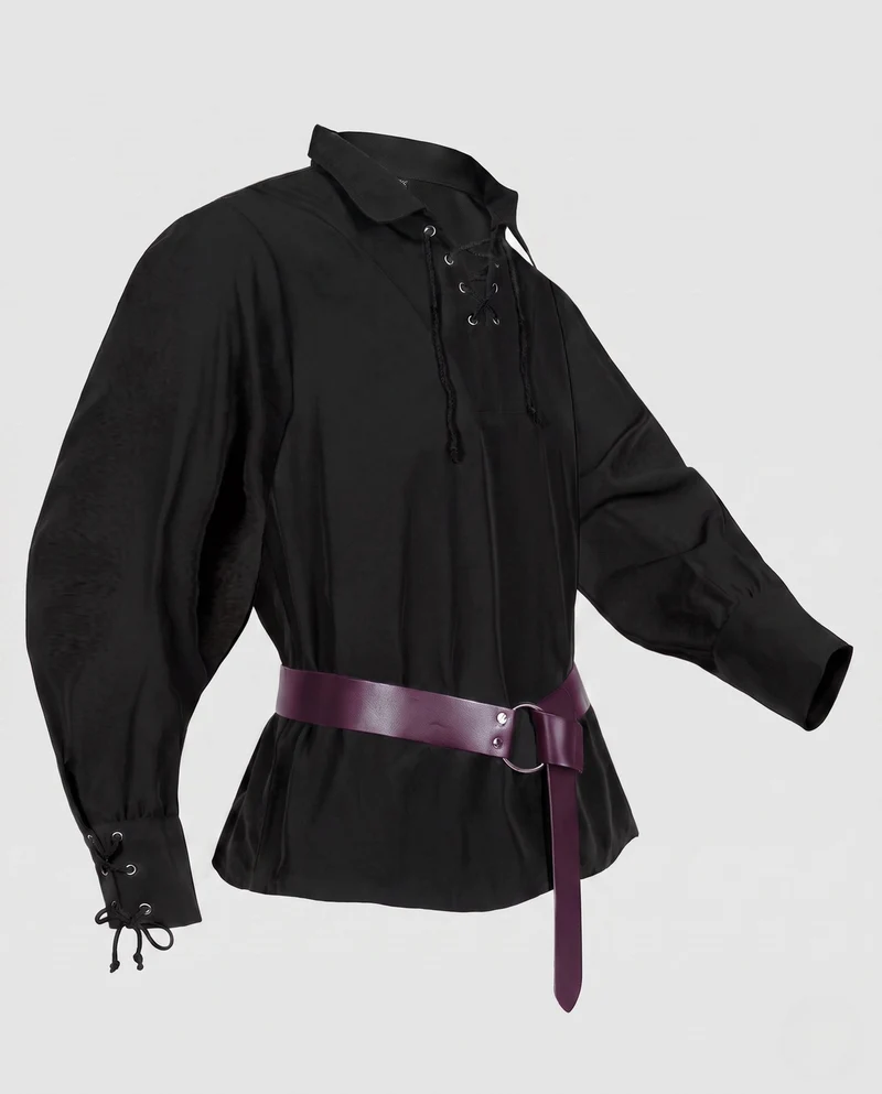 Frauen Historische Leder Hüfte mit Schnürung und Gürtel Drune