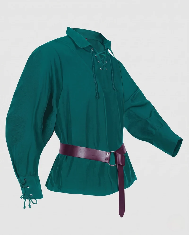 Frauen Historische Leder Hüfte mit Schnürung und Gürtel Drune