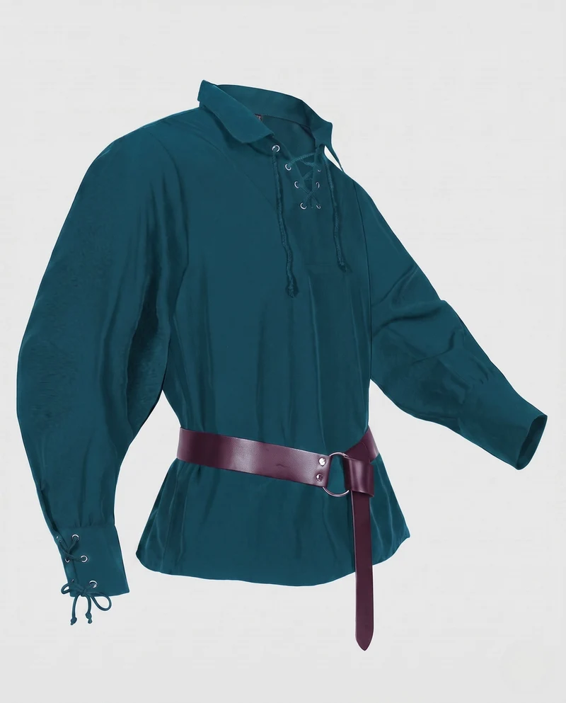 Frauen Historische Leder Hüfte mit Schnürung und Gürtel Drune