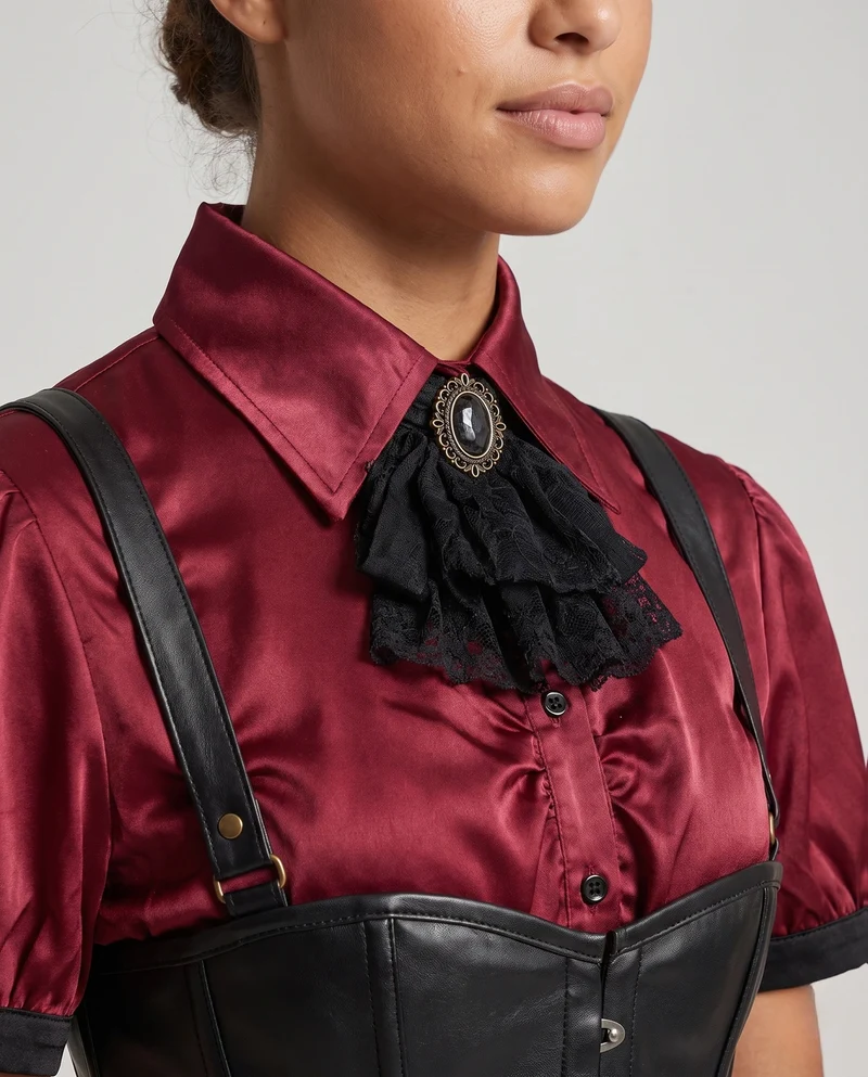 Damen Kostümset mit eleganter Bluse, taillierter Rock und passenden Accessoires Drune