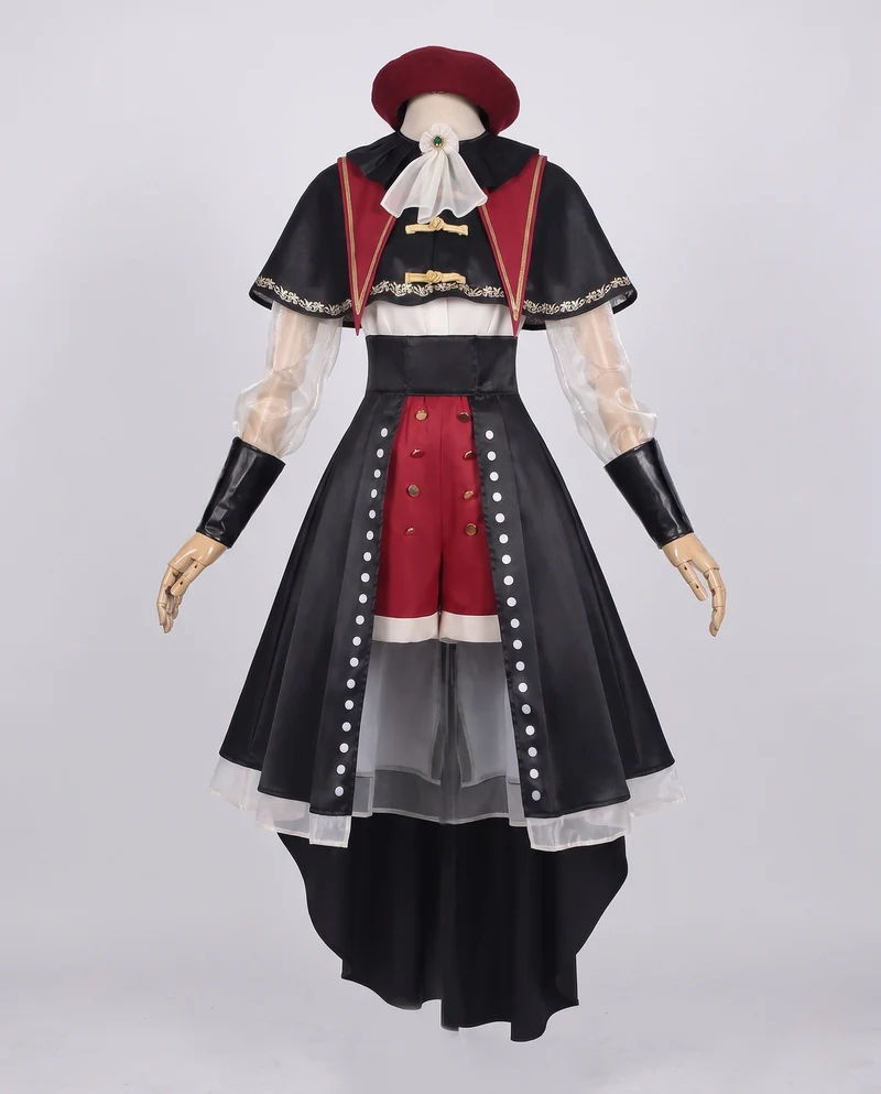 Damen Kostümset mit eleganter Bluse, taillierter Rock und passenden Accessoires Drune