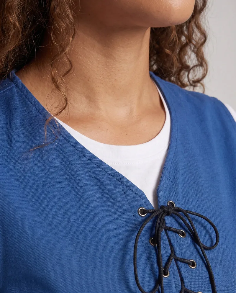 Damen Kreatives Freizeitweste mit Schnürung und elastischem Einsatz Drune