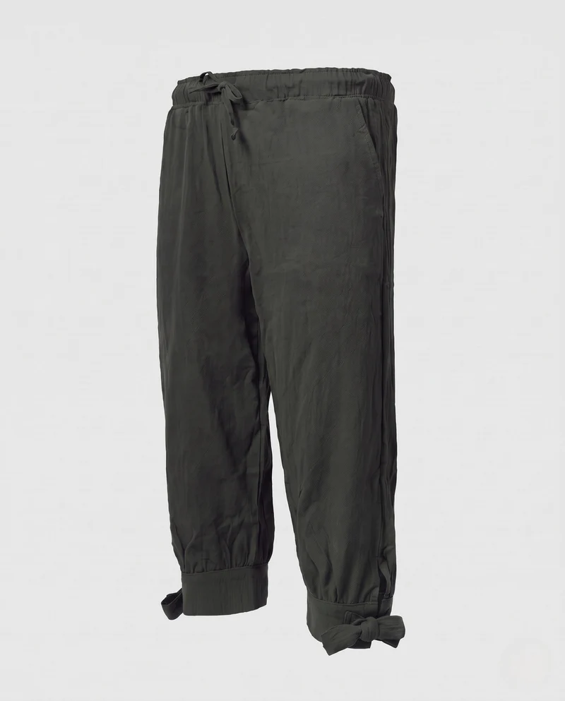 Damen Freizeit Sommerhose mit verstellbarem Bund und stilvollen Knoten Drune