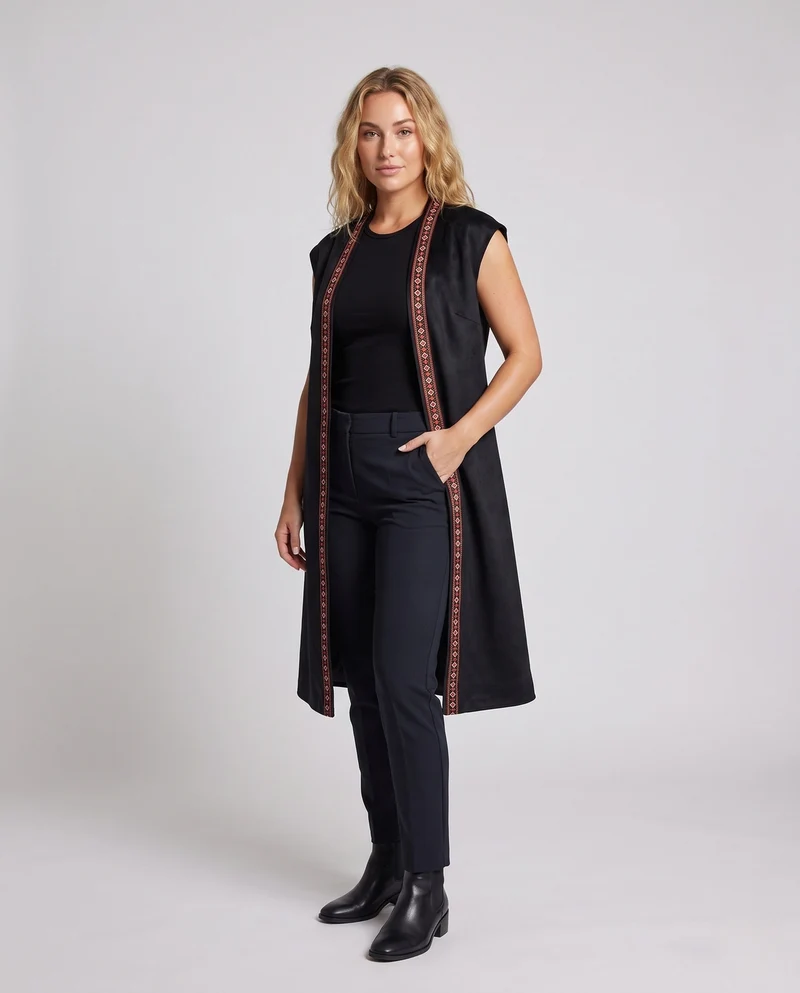 Damen Luxusweste mit aufwendiger Stickerei Drune