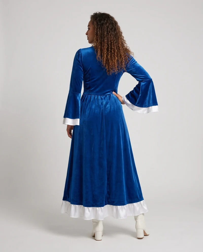 Damen Märchen Ballkleid mit langen Ärmeln und Rüschendetails Drune