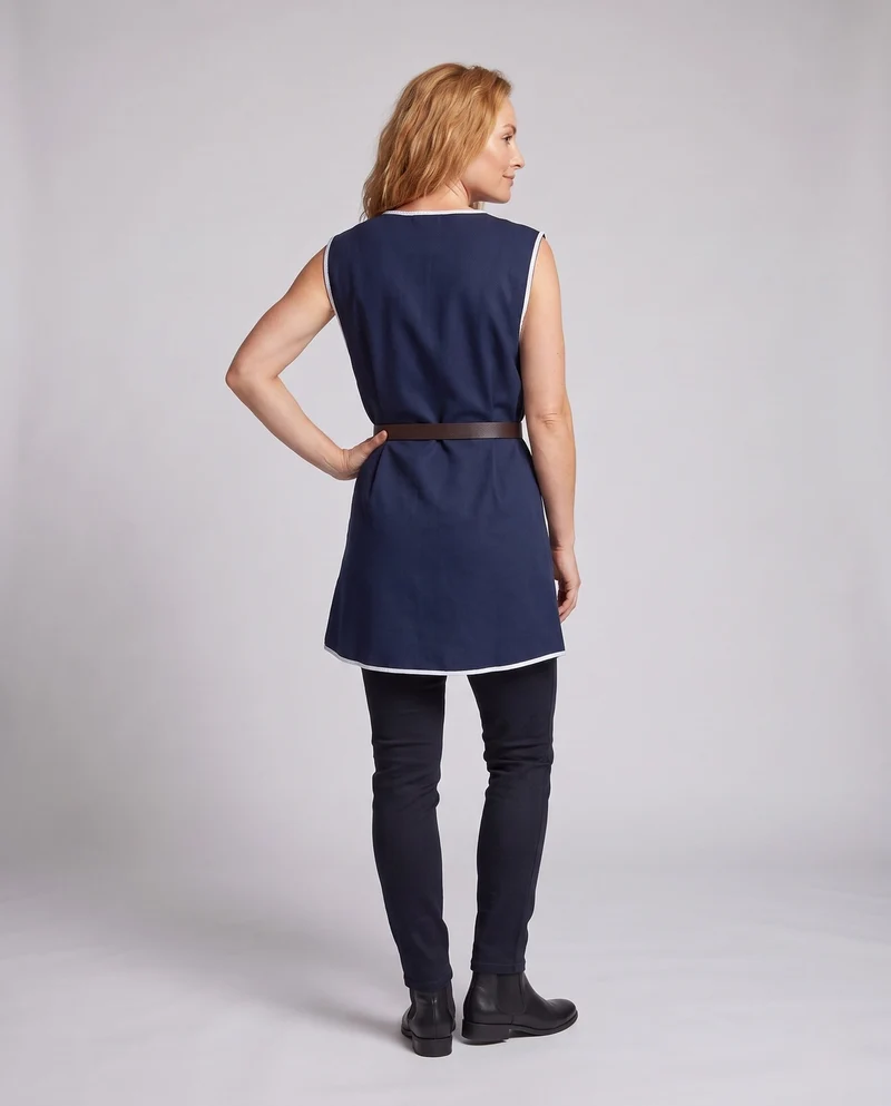 Frauen Mittelalterliche Tunika Kleid mit Gürtel und Schlitz Drune