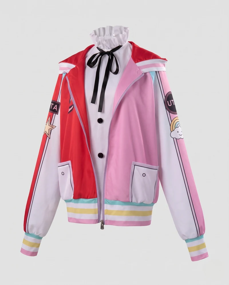 Damen multifunktionale Kapuzenjacke mit bunten Applikationen und Zubehör Drune