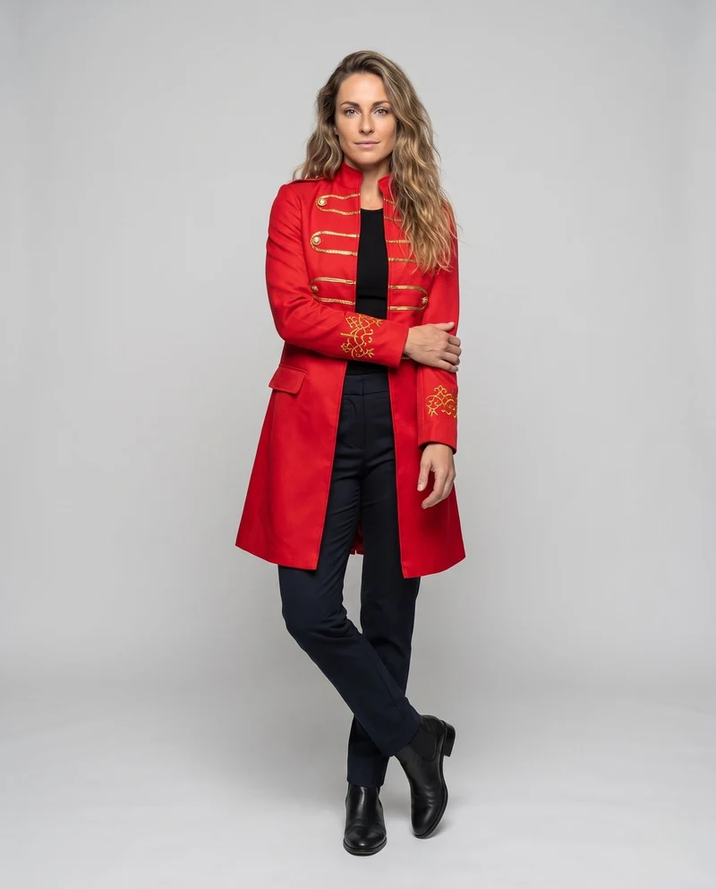 Damen Rüschbluse mit langen Ärmeln und dekorativen Details Drune