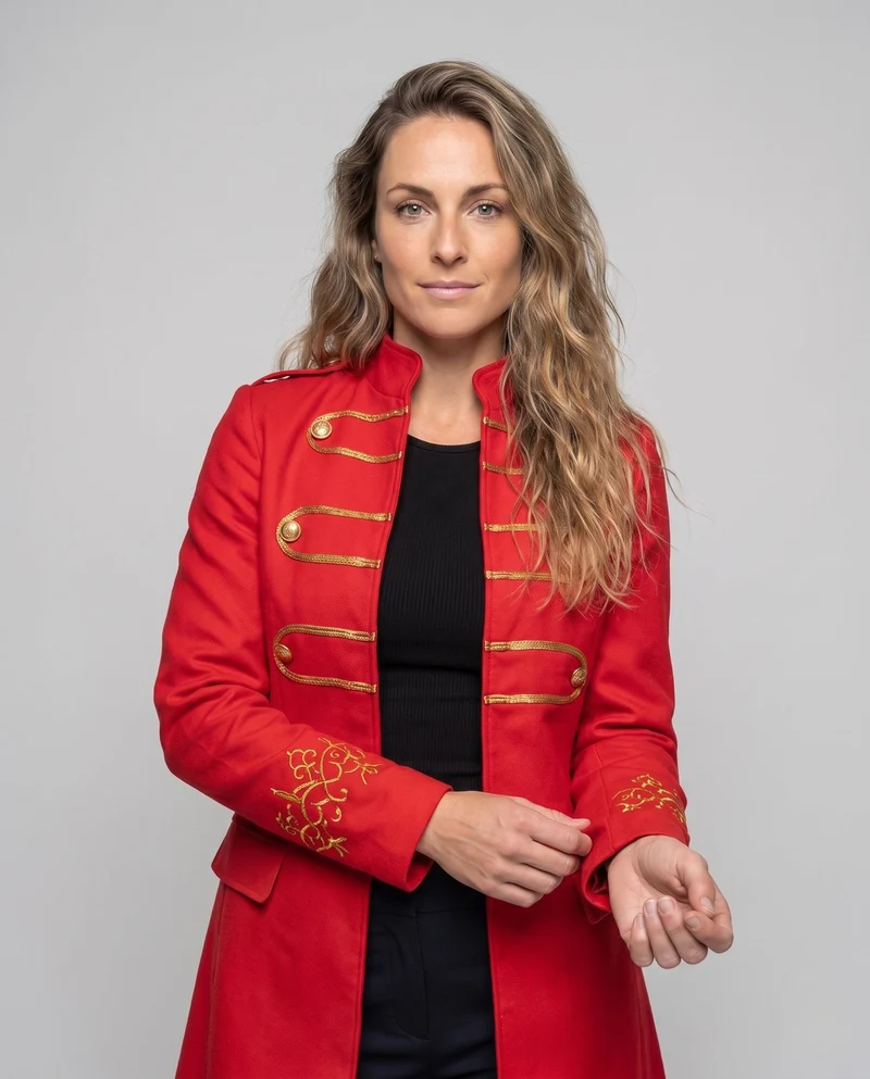 Damen Rüschbluse mit langen Ärmeln und dekorativen Details Drune