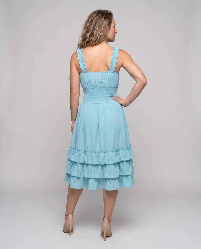 Frauen Rüsch Maxi Kleid Drune