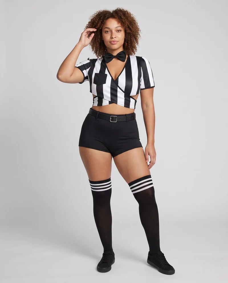 Damen Schiedsrichter Kostüm mit Shorts und Zubehör Drune