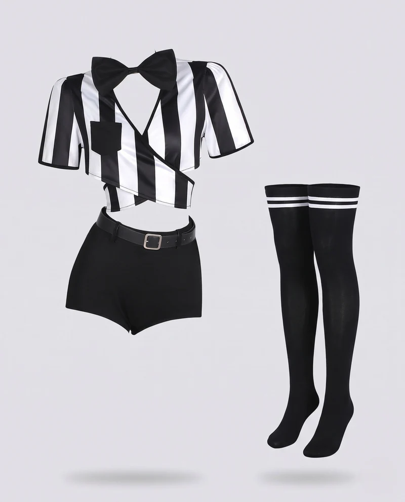 Damen Schiedsrichter Kostüm mit Shorts und Zubehör Drune