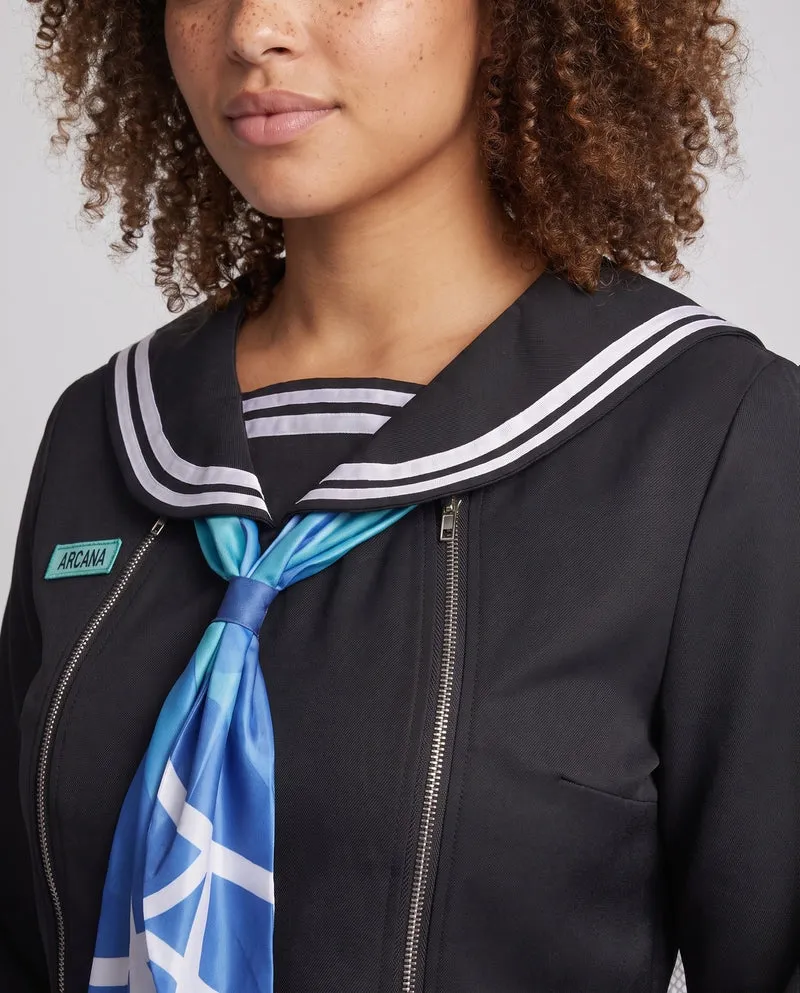 Damen-Schulmädchenkostüm-Set mit Kragen, Rock und Halstuch Drune