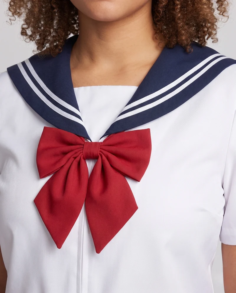 Damen Schuluniformkleid mit maritimem Kragen und Schleife Drune