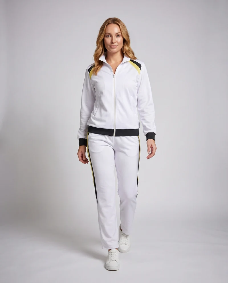 Damen-Trainingsanzug aus atmungsaktiven Materialien mit stylischen Kontrastdetails Drune