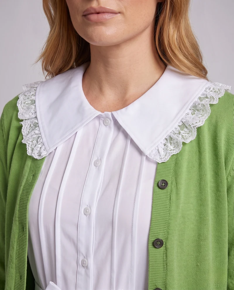 Frauen Sweetheart Kleid mit elegantem Cardigan und passenden Accessoires Drune
