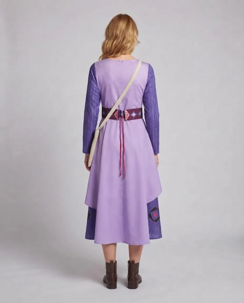 Frauen traditionelles Langarmkleid mit detailliertem Stoffdesign Drune