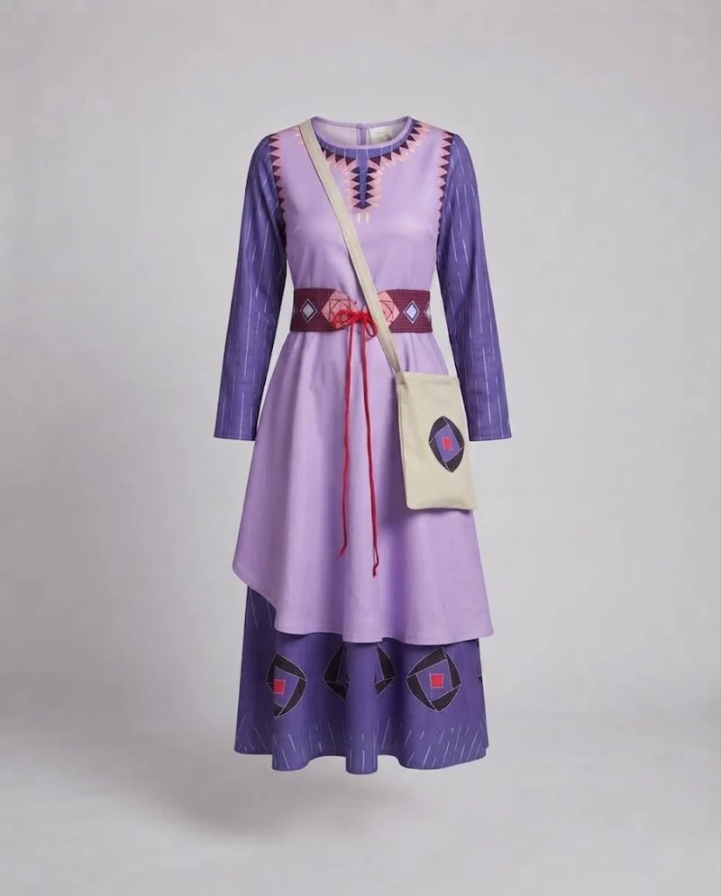 Frauen traditionelles Langarmkleid mit detailliertem Stoffdesign Drune