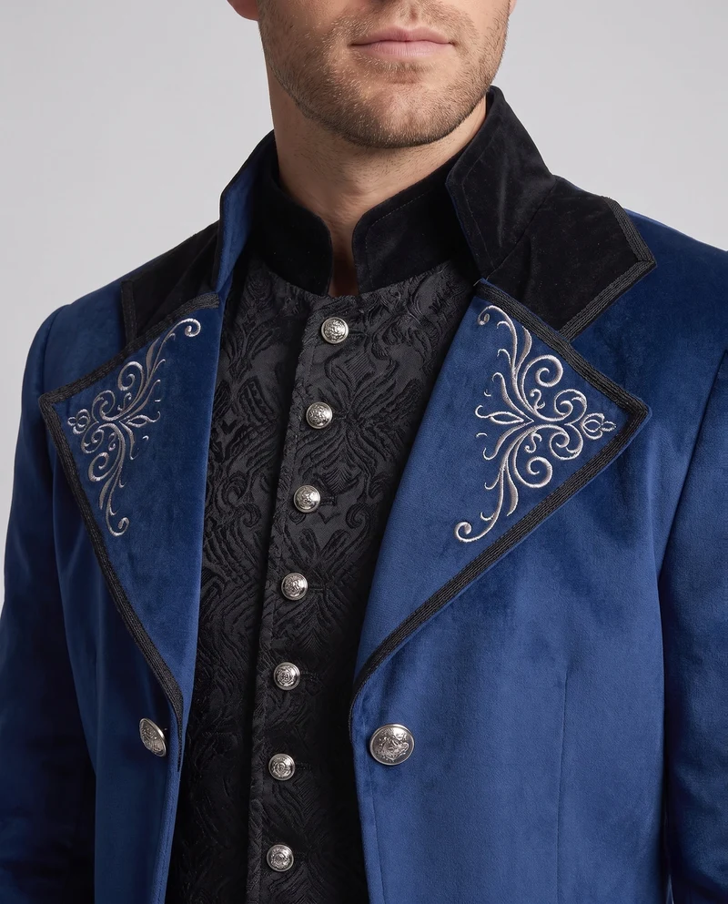 Herren Elegante Gothic Jacke mit dekorativen Details Drune