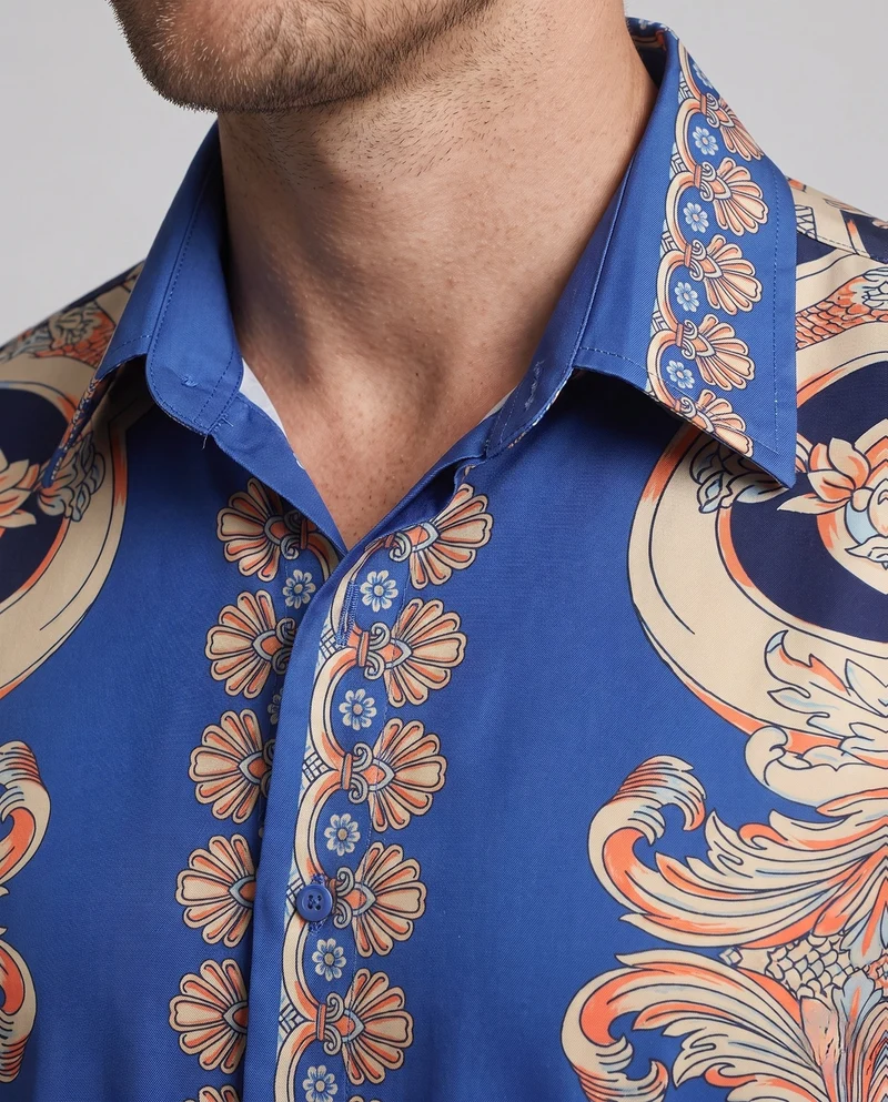 Elegantes Langarmhemd für Herren mit Detaildruck Drune