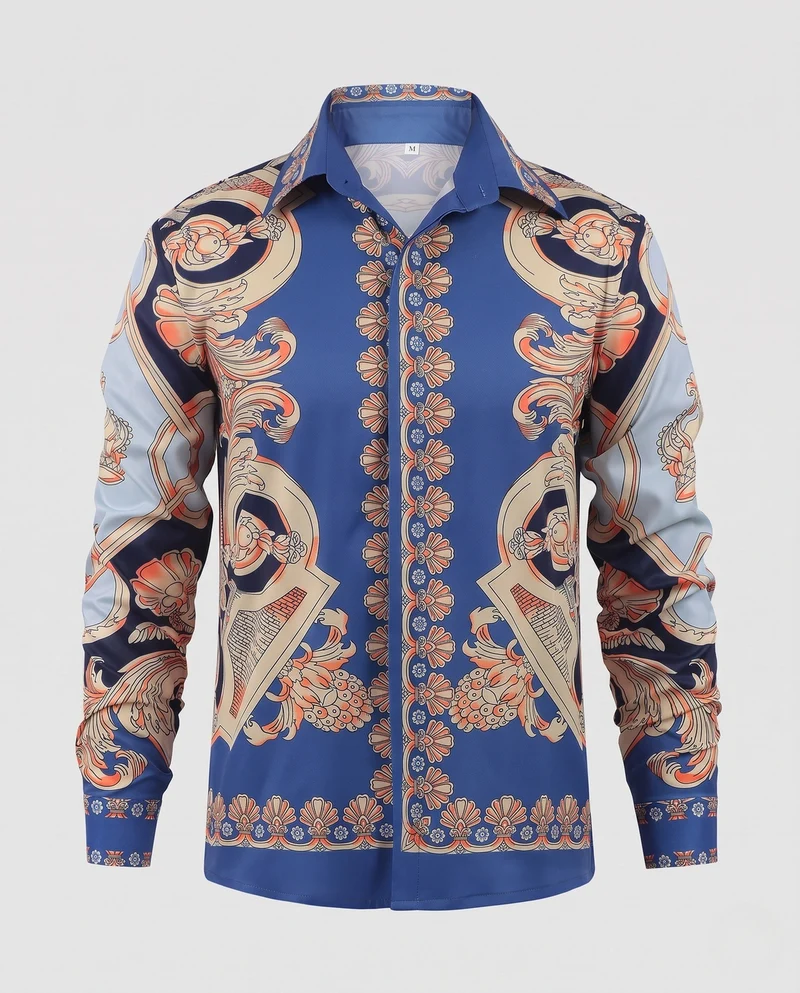 Elegantes Langarmhemd für Herren mit Detaildruck Drune