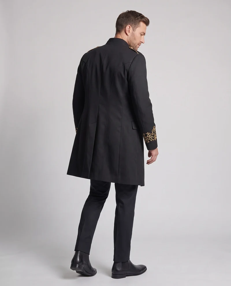 Herren Eleganter Militärstil Mantel mit komplizierten Details Drune