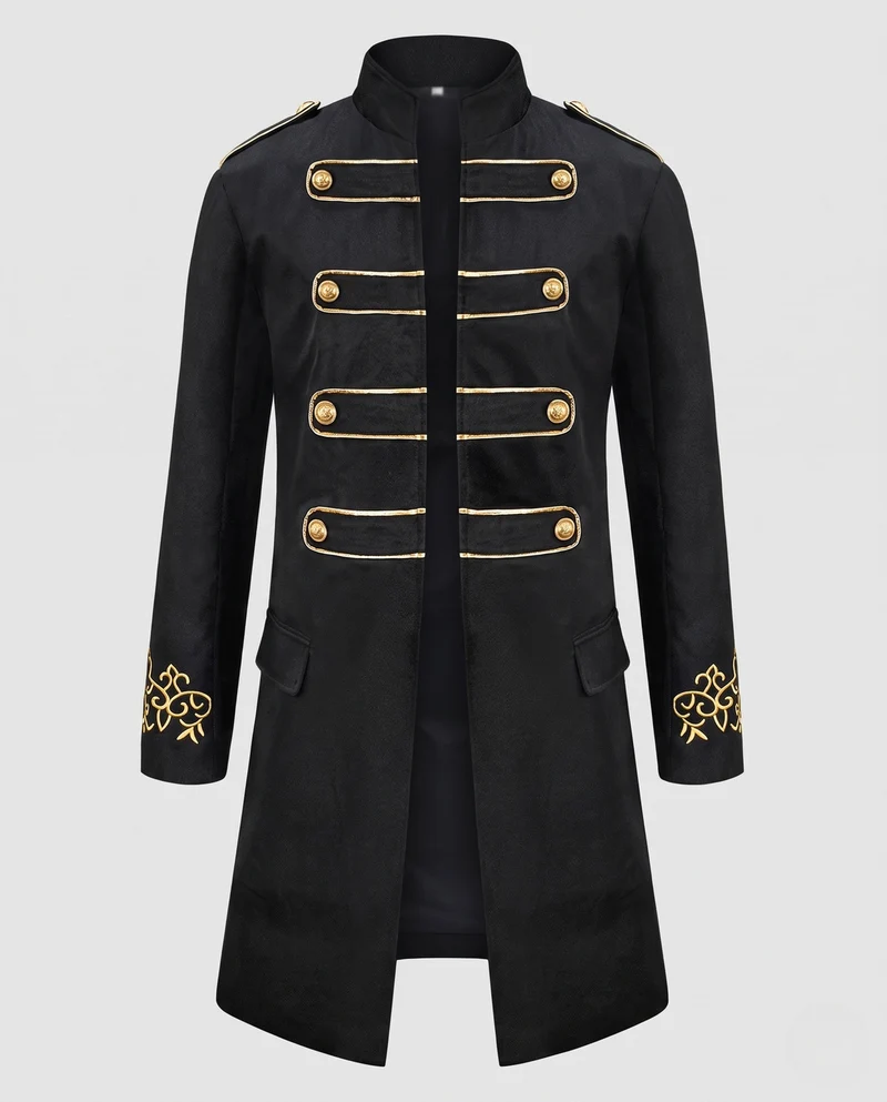 Herren Eleganter Militärstil Mantel mit komplizierten Details Drune