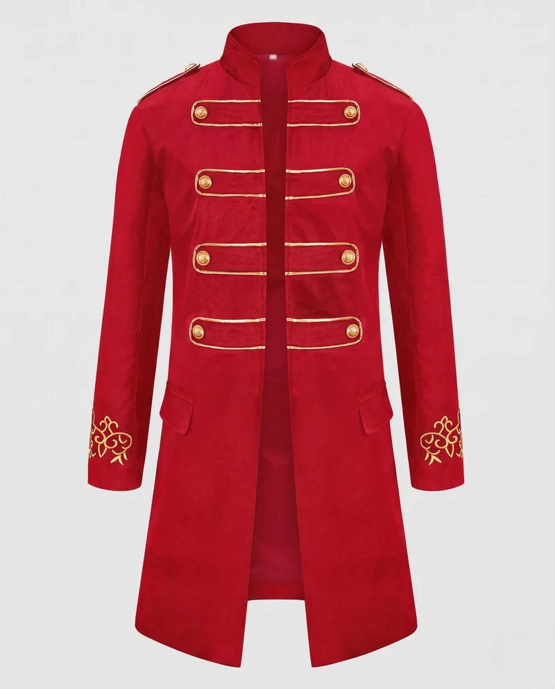 Herren Eleganter Militärstil Mantel mit komplizierten Details Drune