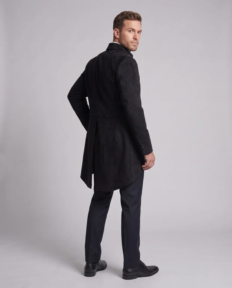 Herren eleganter Samtblazer mit dekorativer Bestickung Drune