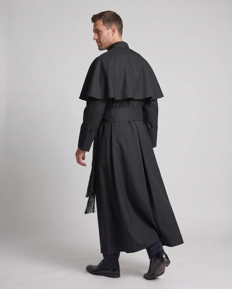 Herren Satin Kostüm mit Kreuz Anhänger Drune