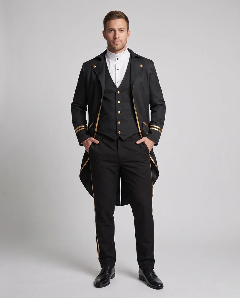 Herren Reitjacke mit goldenen Akzenten Drune