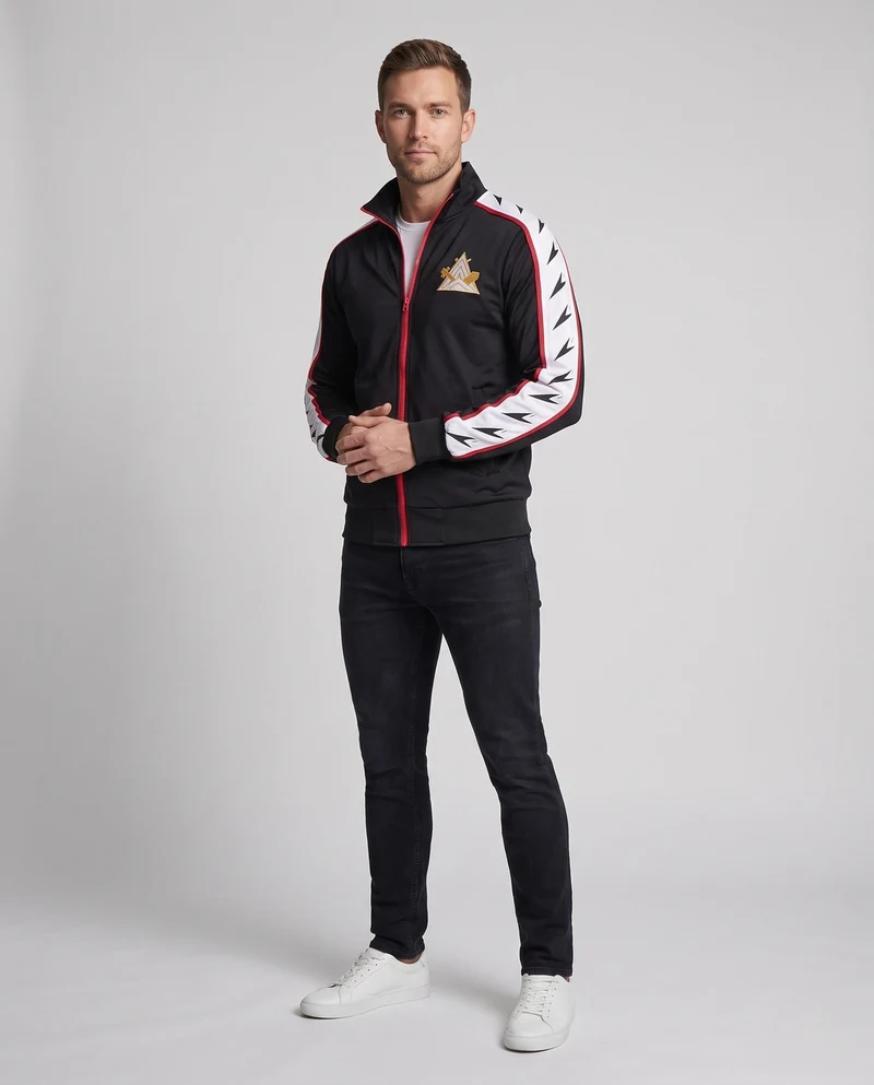 Sportliche Trainingsjacke für Herren mit hohem Kragen und gesticktem Logo Drune
