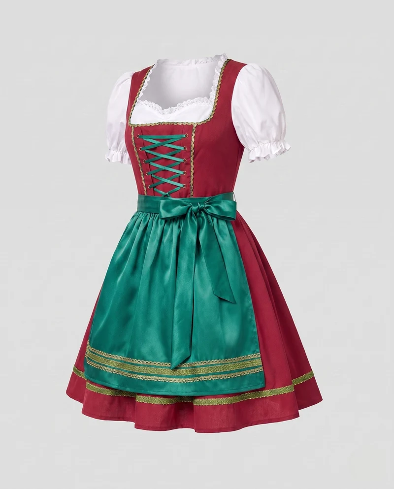 Festliches traditionelles Damenkleid mit floralen Akzenten Drune