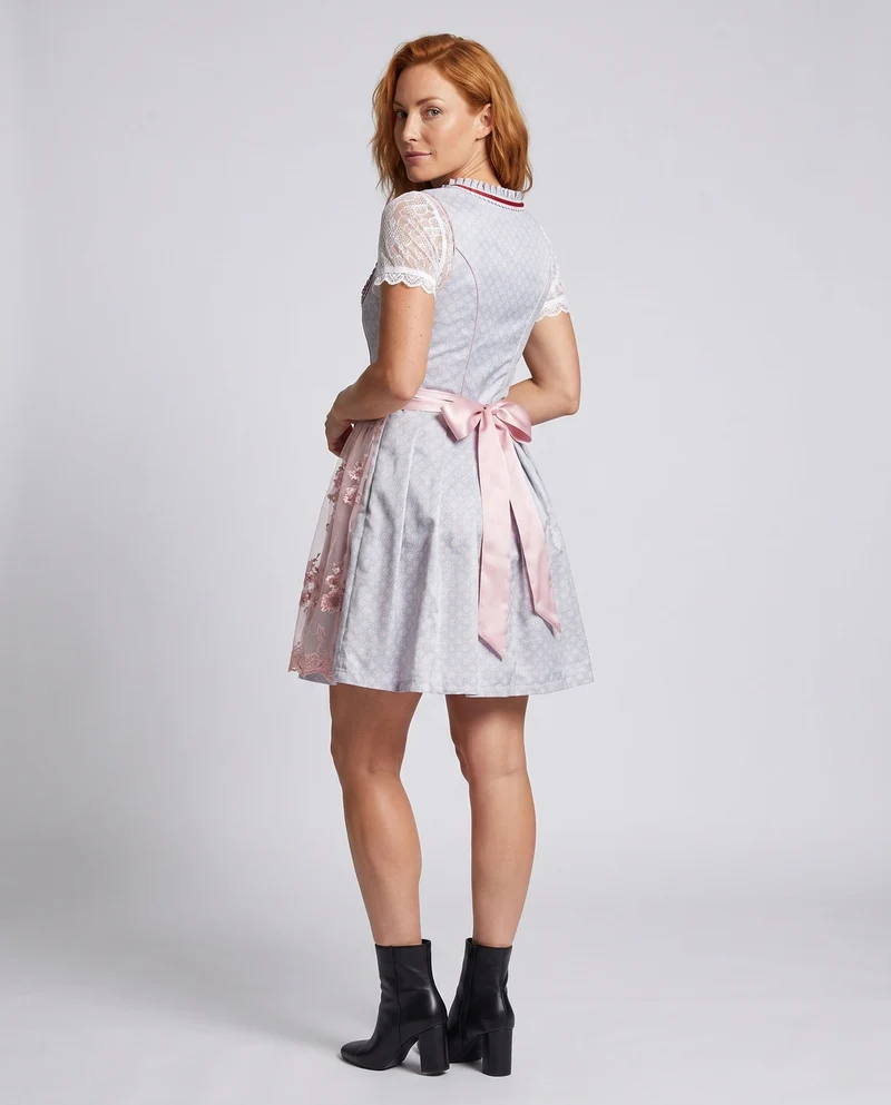 Frauen Spitze Dirndl Kleid Drune
