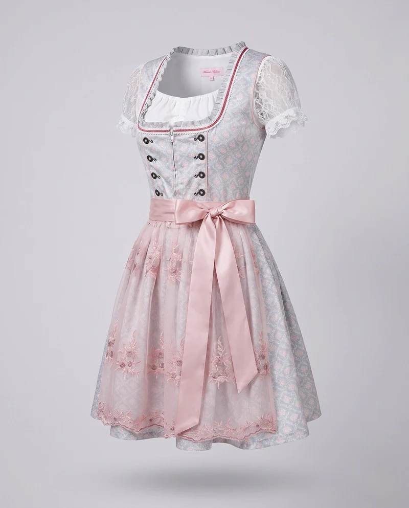 Frauen Spitze Dirndl Kleid Drune