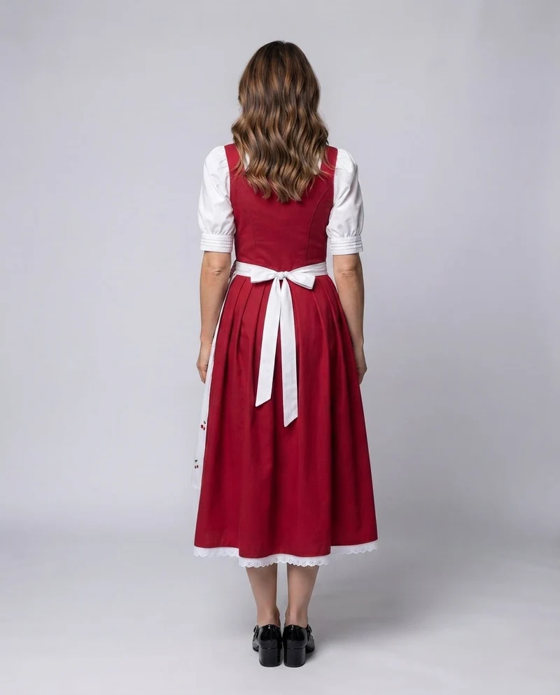Traditionelles Dirndl-Kleid für Damen mit detailverliebt gestaltetem Leinenoberteil Drune