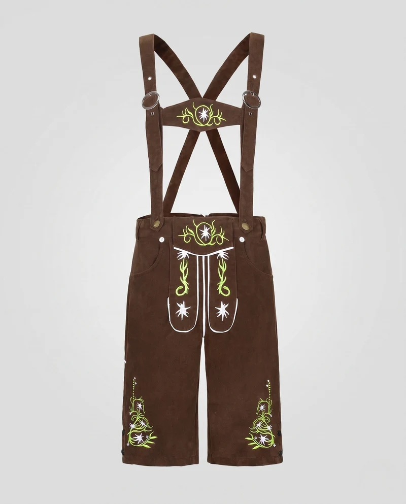 Herren elegante traditionelle Lederhosen mit aufwendiger Stickerei Drune