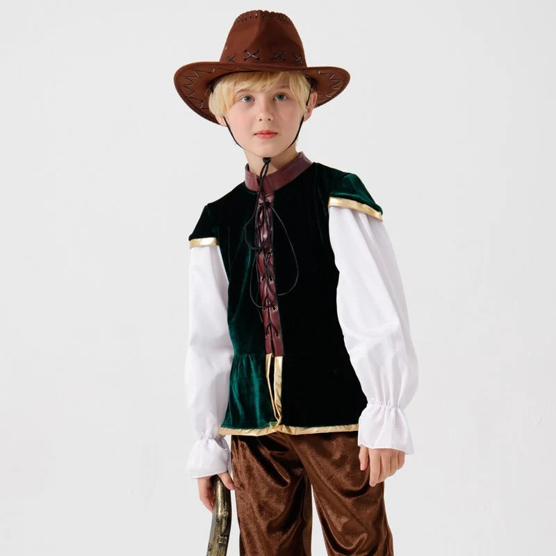 Jungen Wildwest Kostüm mit Hut und Pistole Drune