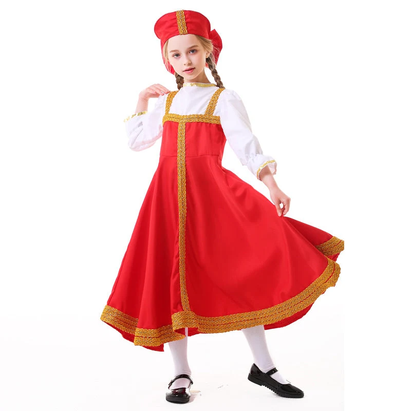 Mädchen Märchen Kostüm mit Goldenem Saum Drune