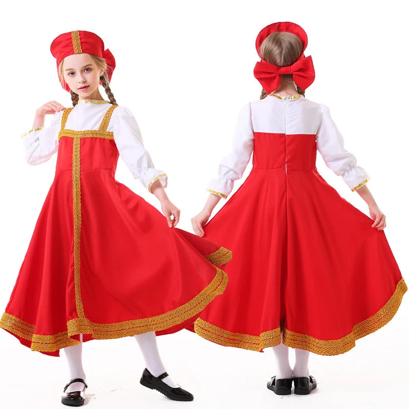 Mädchen Märchen Kostüm mit Goldenem Saum Drune