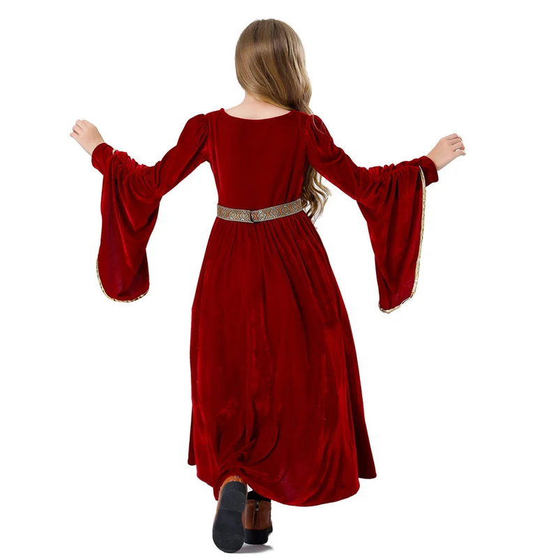 Mädchen Märchen Samtkleid mit eleganten Details Drune