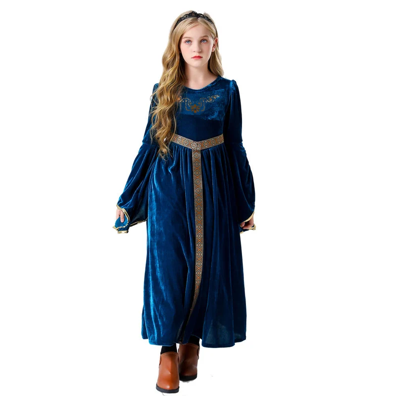 Mädchen Märchen Samtkleid mit eleganten Details Drune
