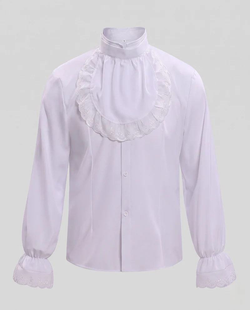 Damenbluse mit Rüschendetails und elegantem Stehkragen Drune