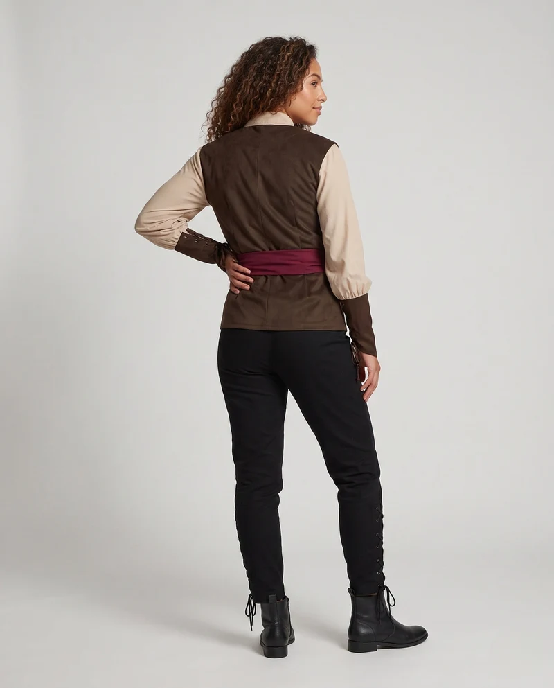Damenbluse mit Schnürung und Puffärmeln Drune