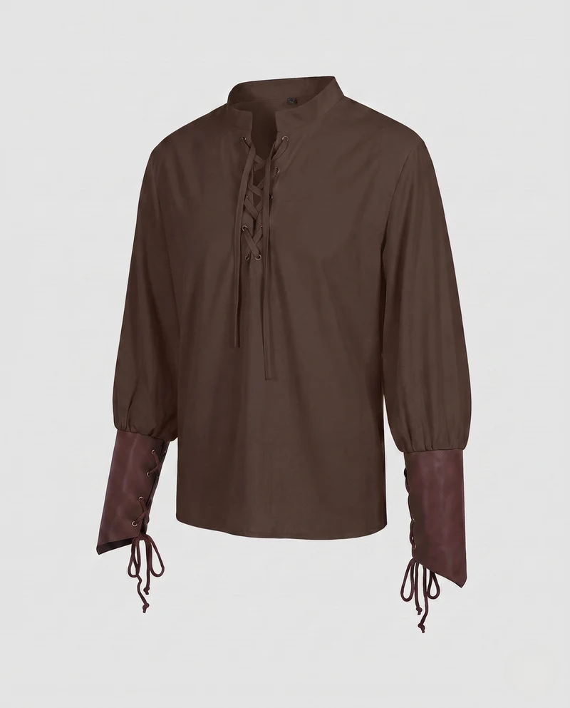 Damenbluse mit Schnürung und Puffärmeln Drune