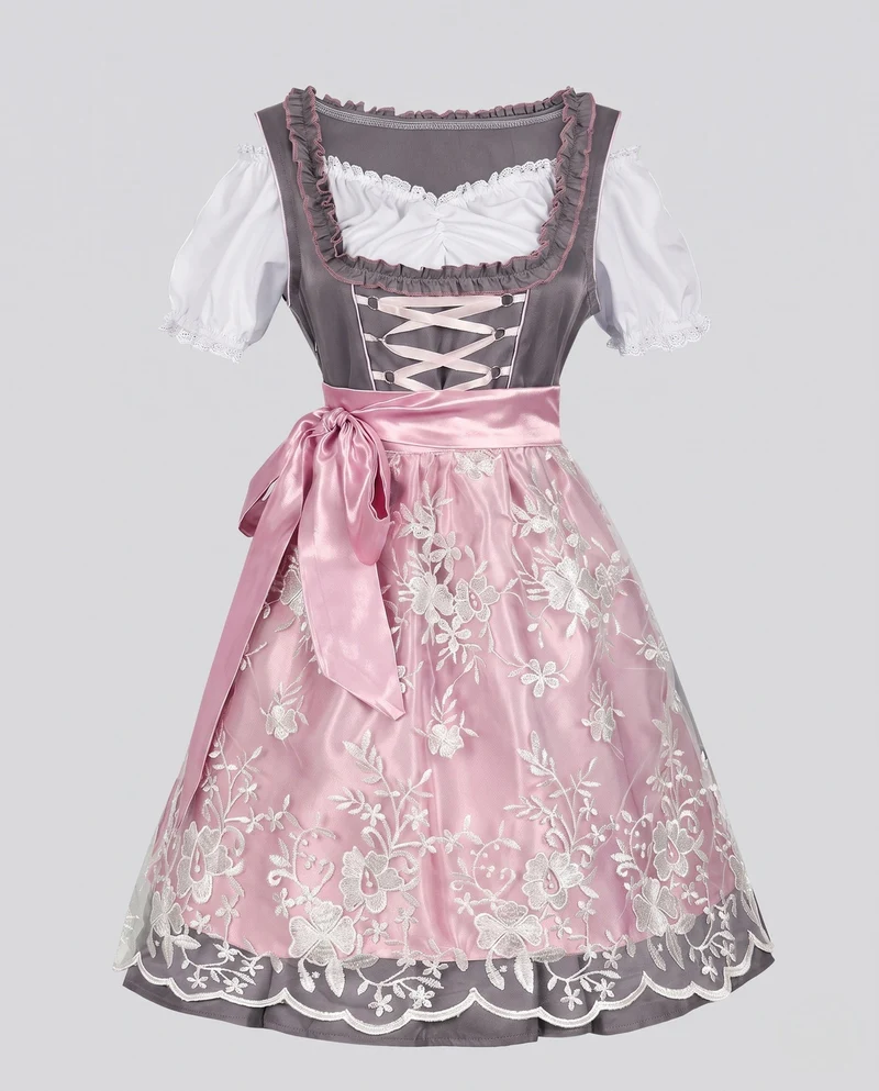Dirndlkleid für Damen mit aufwendiger Spitze und dekorativem Taillengürtel Drune