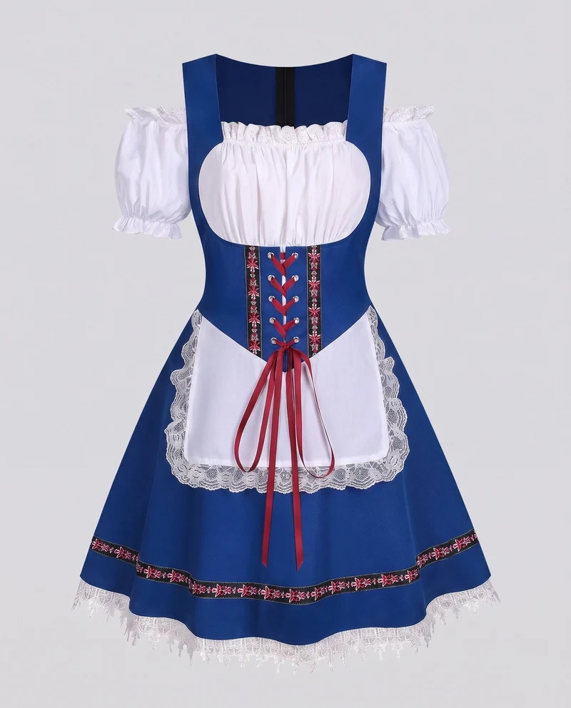 Dirndlkleid für Damen mit aufwendiger Spitze und dekorativem Taillengürtel Drune