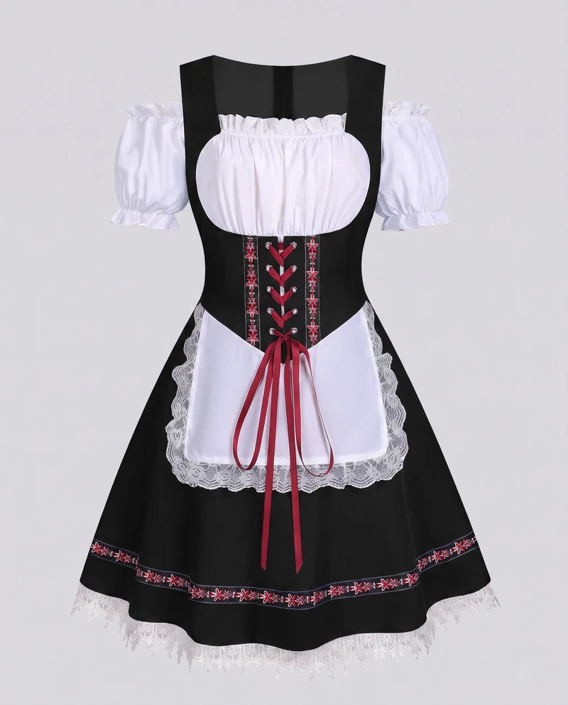 Dirndlkleid für Damen mit aufwendiger Spitze und dekorativem Taillengürtel Drune